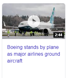 CNN reports Boeing stands by plane as major airlines ground 737 Max8